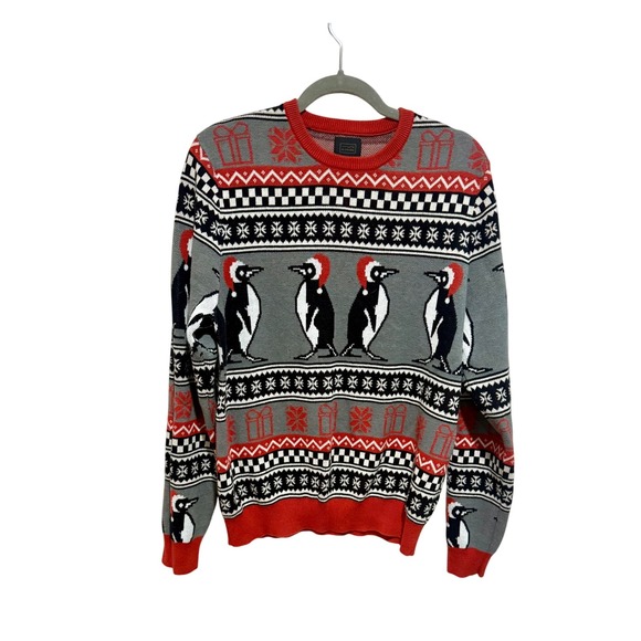 14th & Union Other - 14th & Union Penguin Ugly Christmas Sweater Men's Medium Novelty Graphic Knit‎